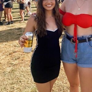 Black and white mini dress